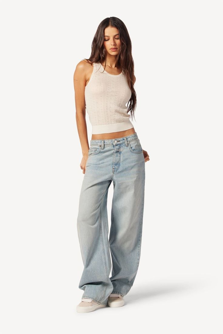 Wide-Leg Vintage Denim
